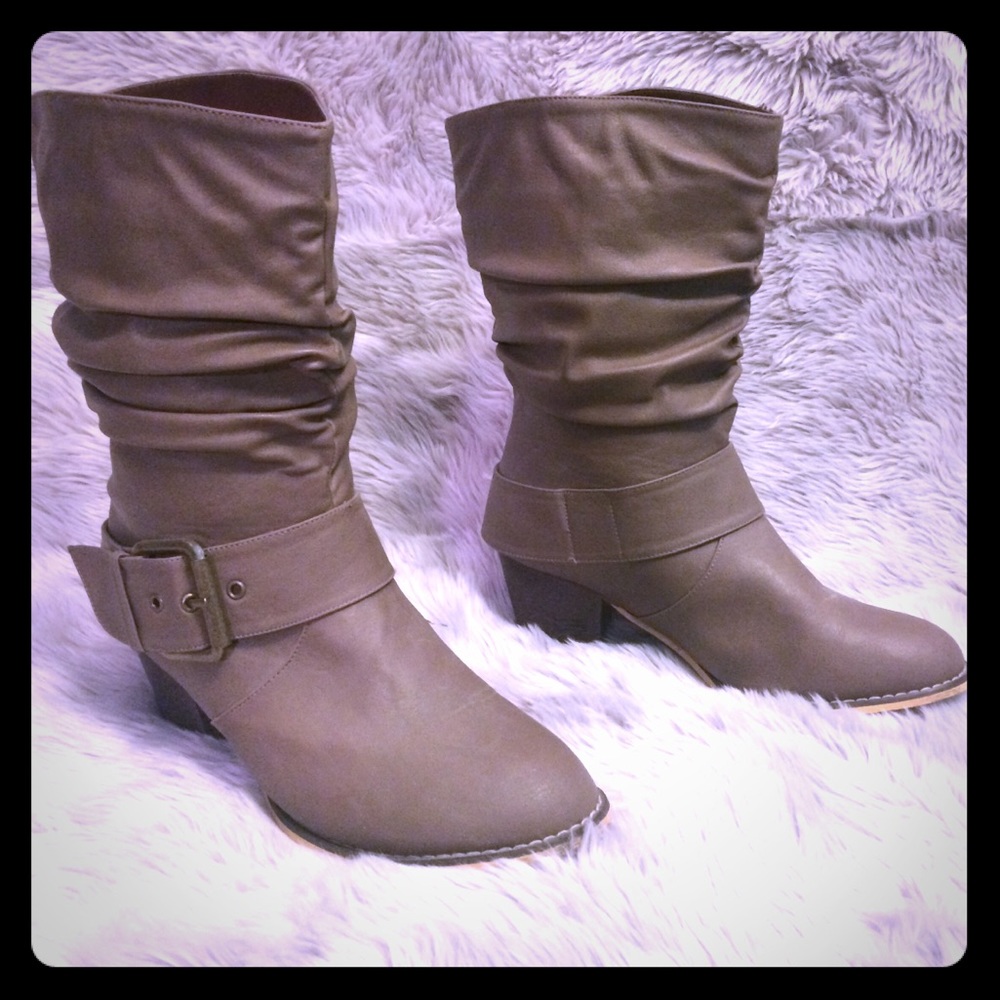 Mid-Calf Heeled Boots